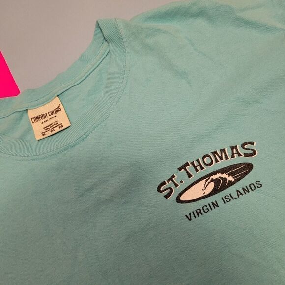 2011 St. Thomas Virgin Islands blue top tee t-shirt - Picture 5 of 6